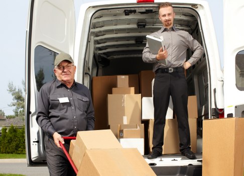 Furniture and fragile items secured for transport during removals