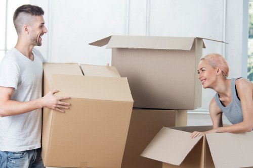 Secure office storage cabinets arranged in a professional office